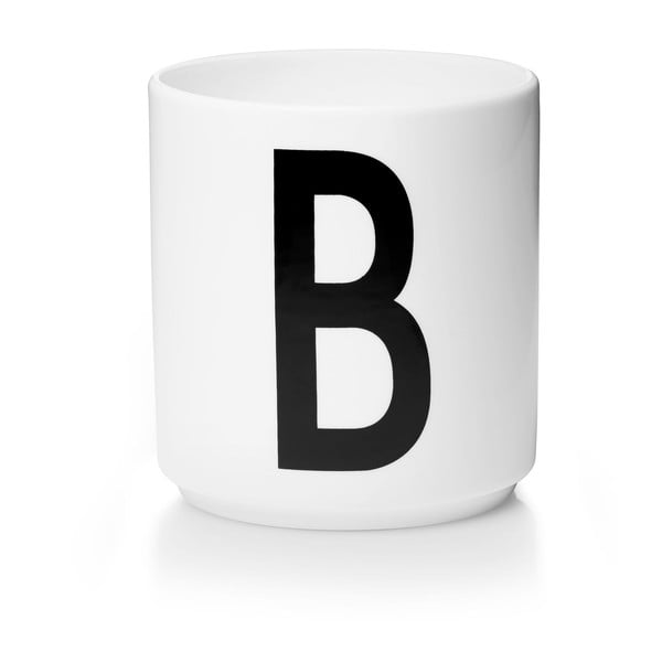 Бяла порцеланова чаша Personal B A-Z - Design Letters