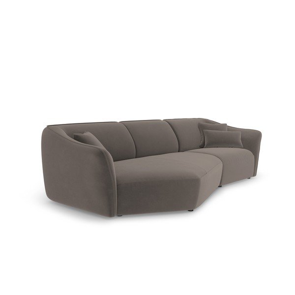 Кафяв кадифен ъглов диван Tokyo – Cosmopolitan Design-image-3