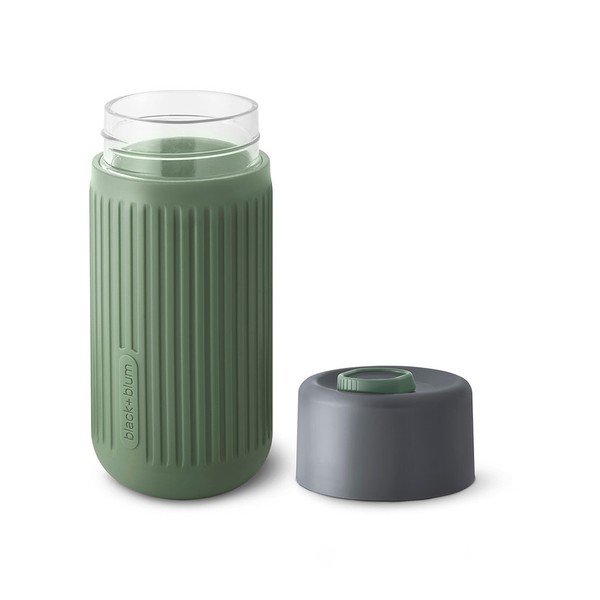 Зелена стъклена чаша за път 340 ml – Black + Blum-image-2