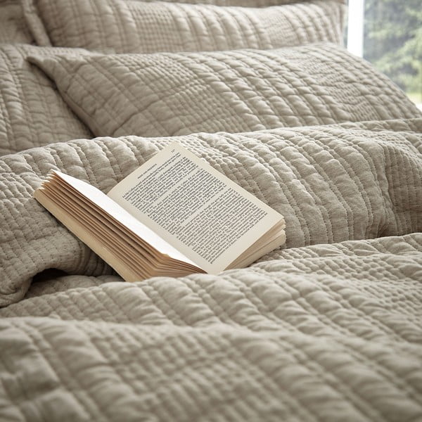 Бежово двойно удължено спално бельо 230x220 cm Tamba Stripe – Pineapple Elephant-image-4