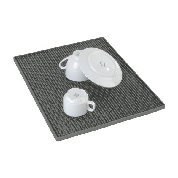 Сива гумена тавичка за оттичане за съдовете 40x30 cm Maxi – Wenko
