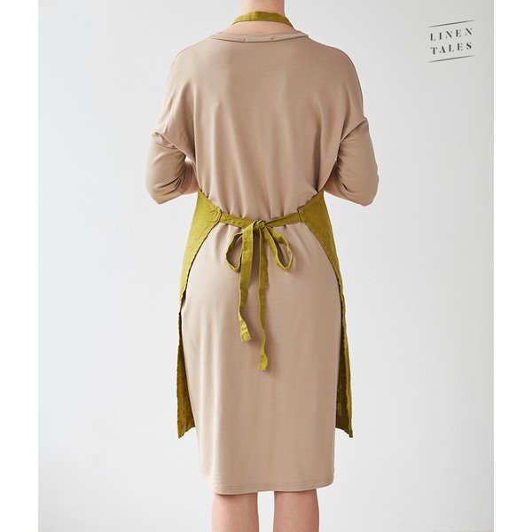 Зелена ленена престилка , 80 x 55 cm Daily Apron - Linen Tales-image-1