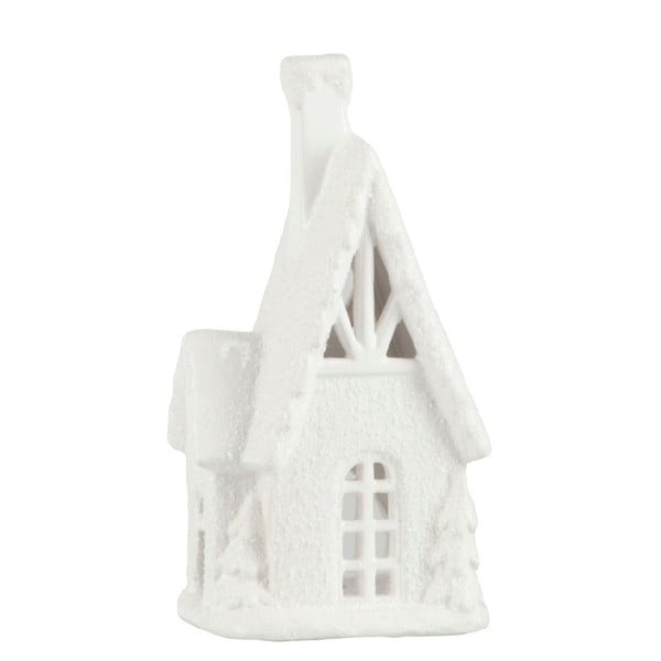 Бял свещник във формата на къща - J-Line