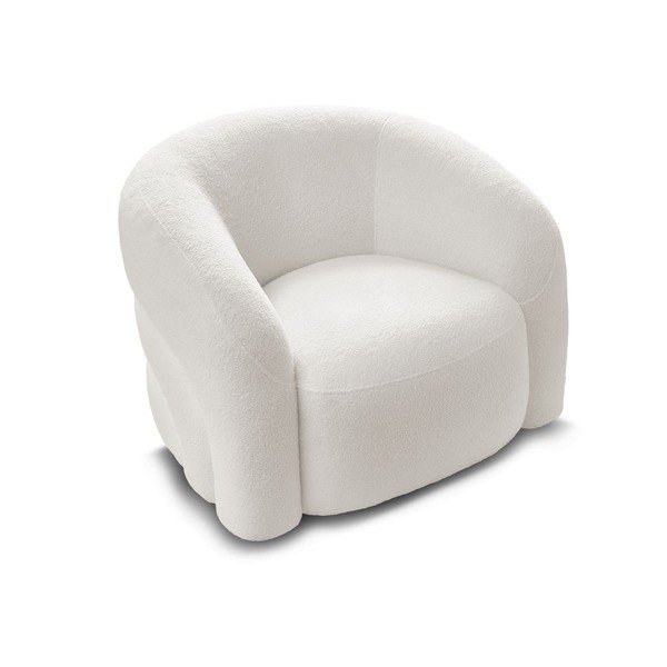 Бяло въртящо се кресло от прежда с примки от букле Elina – Bobochic Paris-image-3