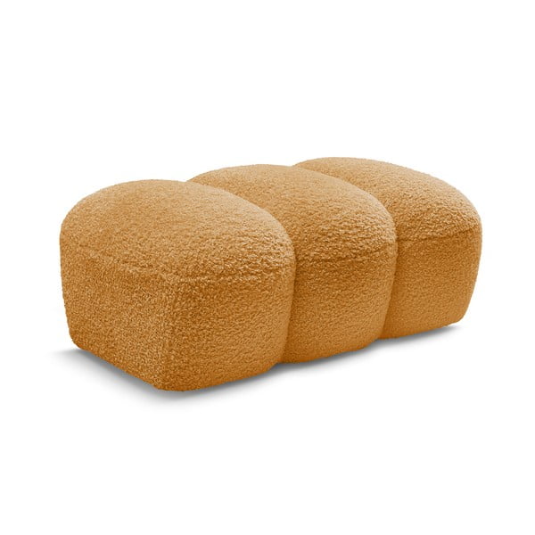 Табуретка  от прежда с примки от букле в цвят горчица Hippolyte – Bobochic Paris-image-3