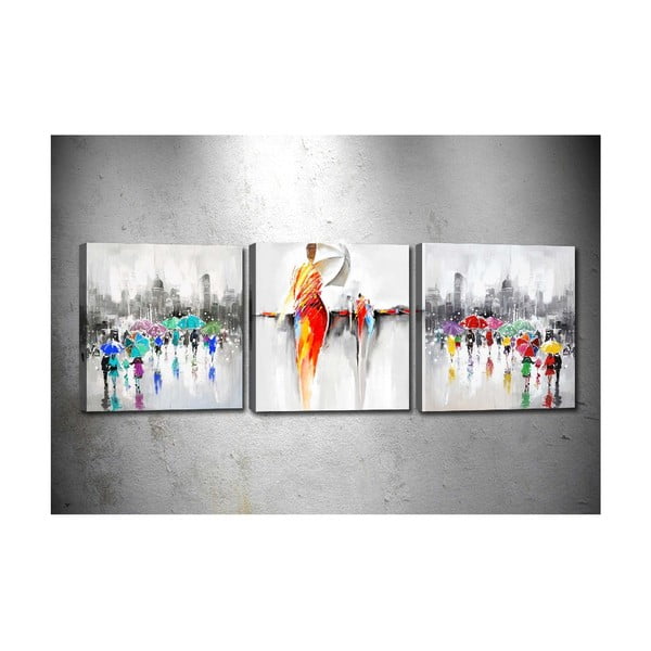 Комплект от 3 картини Dancing in the Rain - Tablo Center