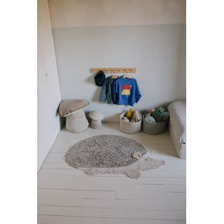 Сив ръчно изработен памучен детски килим подходящ за пране 90x130 cm Hedgehog – Lorena Canals
