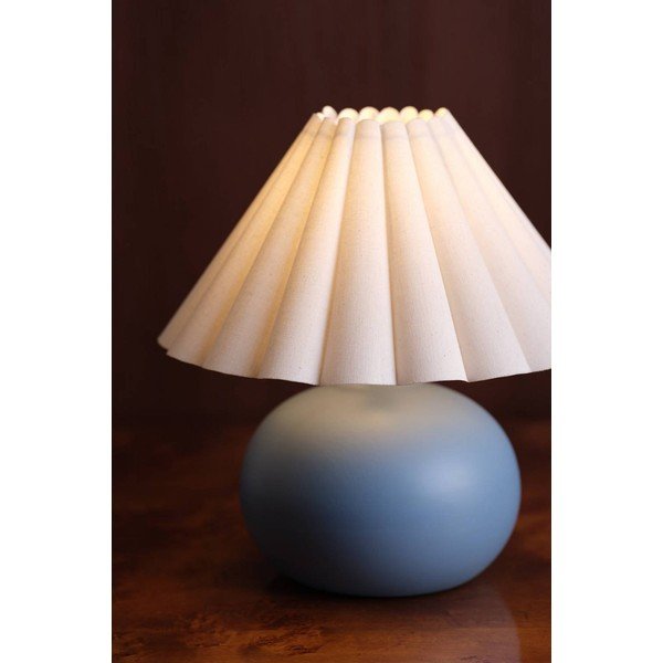 Бяла/синя керамична настолна лампа (височина 34 cm) Crasso – Jotex-image-1