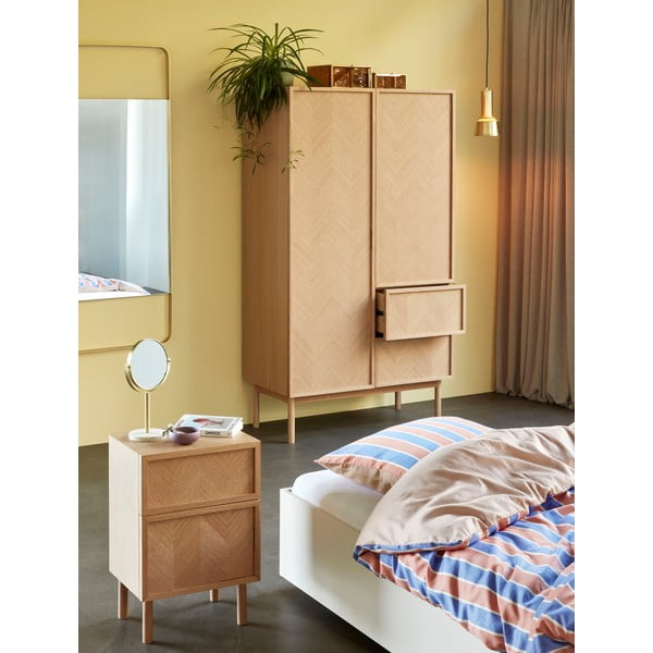 Синьо и оранжево памучно сатенено спално бельо Hilda, 140 x 200 cm - Hübsch-image-1