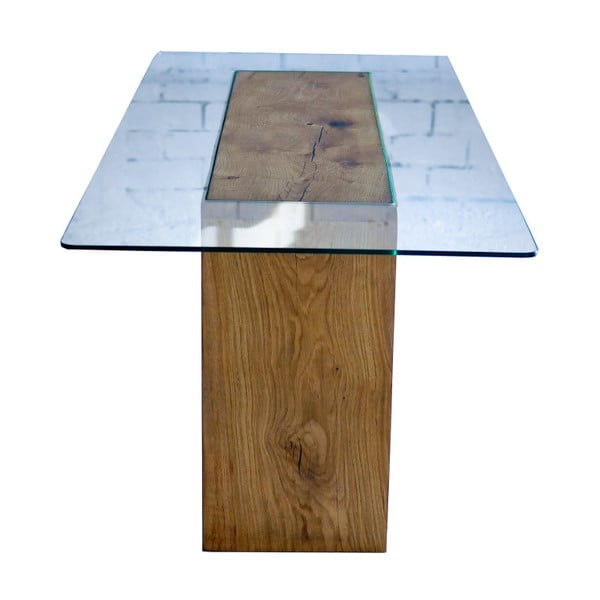 Jídelní stůl s podnožím z masivního dubového dřeva FLAME furniture Inc. Amorphous, 80 x 210 cm