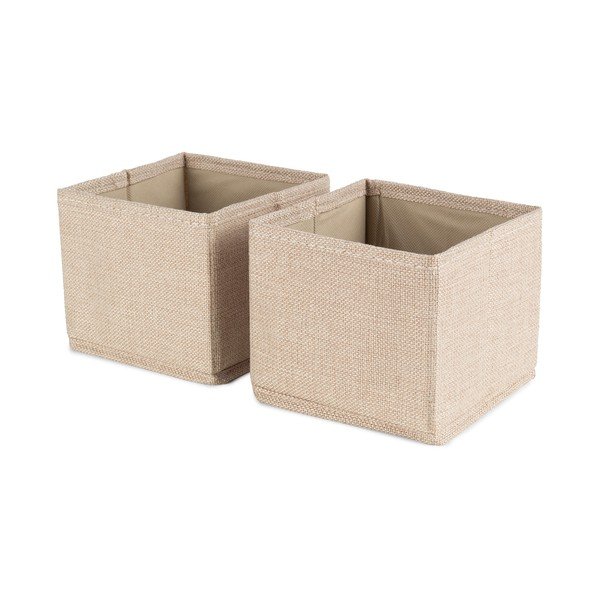 Бежови текстилни кутии за съхранение в комплект 2 бр. 14x12x12 cm Sandy – Compactor