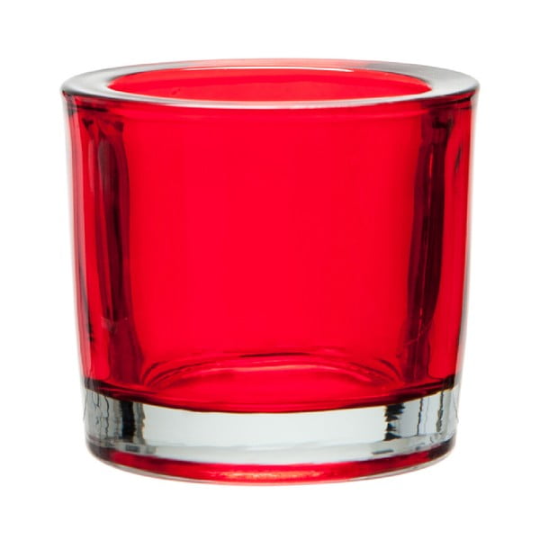 Червен стъклен свещник Hurric - J-Line