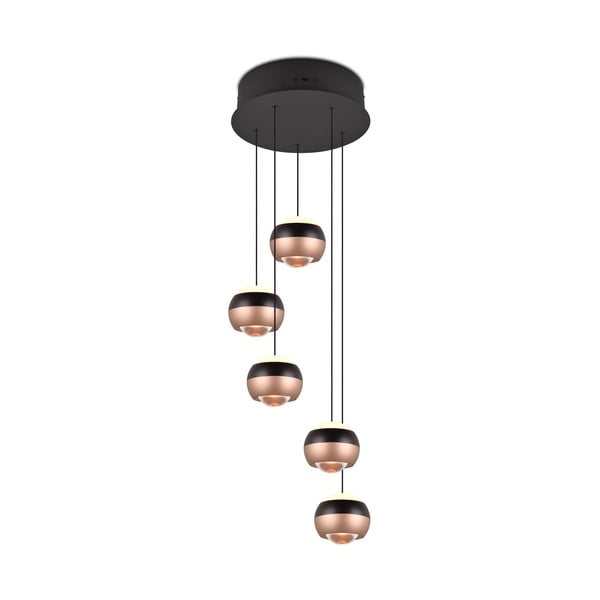 LED висящо осветително тяло с метален абажур ø 30 cm в черно-меден цвят Orbit - Trio Select