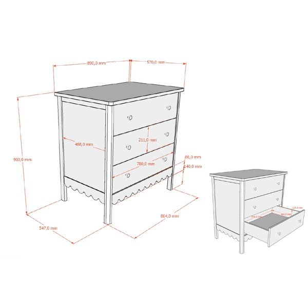 Бежов детски скрин 89x90x55 cm Swingo – Vipack-image-2