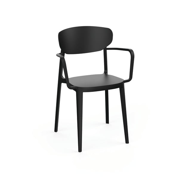 Черен пластмасов градински стол Mare – Rojaplast