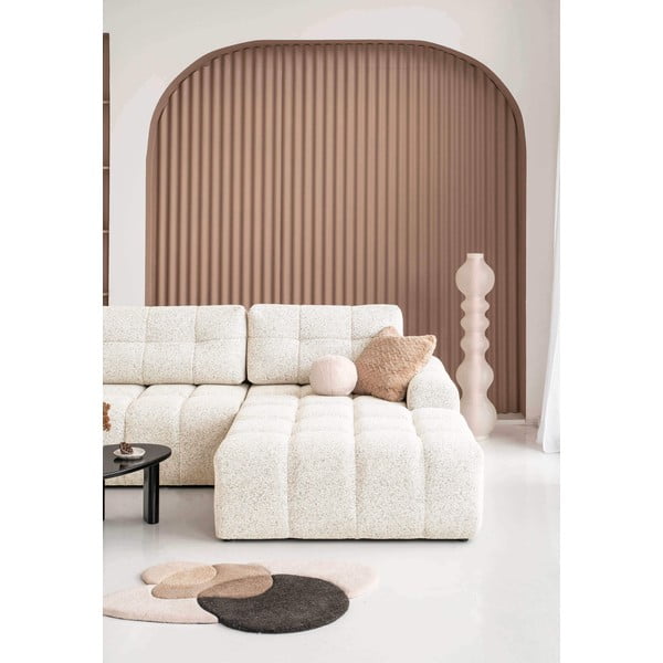 Кремав разтегателен модулен ъглов диван с място за съхранение (десен ъгъл) Lulu – Miuform-image-2