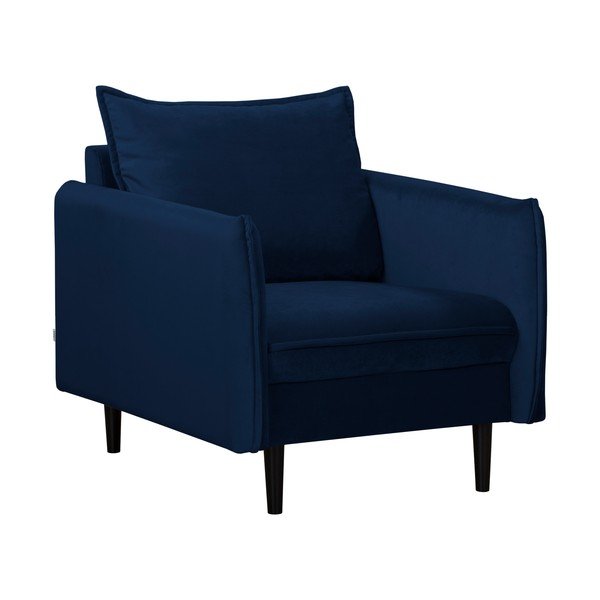 Тъмносиньо кадифено кресло Juli – Ropez