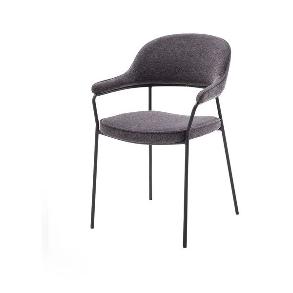 Тъмносив трапезен стол с подлакътници Kindersley – Unique Furniture