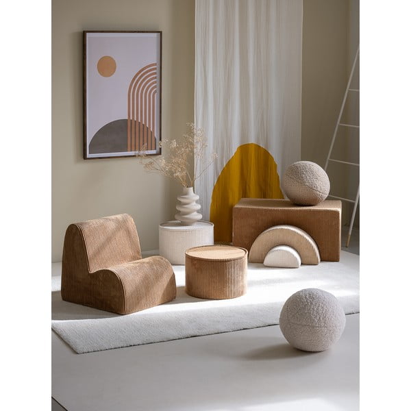 Кафяв детски стол от рипсено кадифе Cloud – Wigiwama-image-1