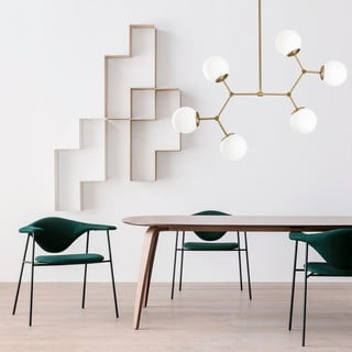 Окачване за 6 крушки в златисто-бял Дамар - Opviq lights