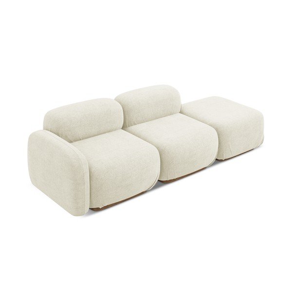 Кремав модулна лежанка от букле (десен ъгъл) Ailani – Makamii-image-3