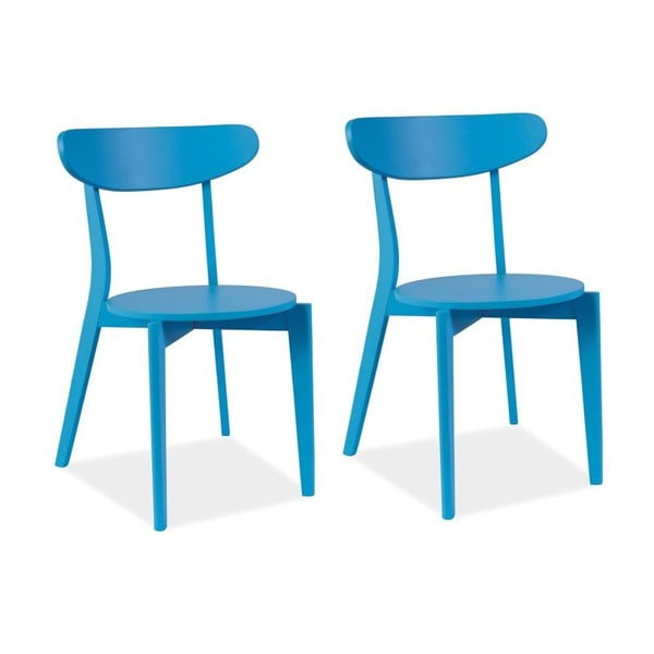 Sada 2 jídelních židlí Coral Blue