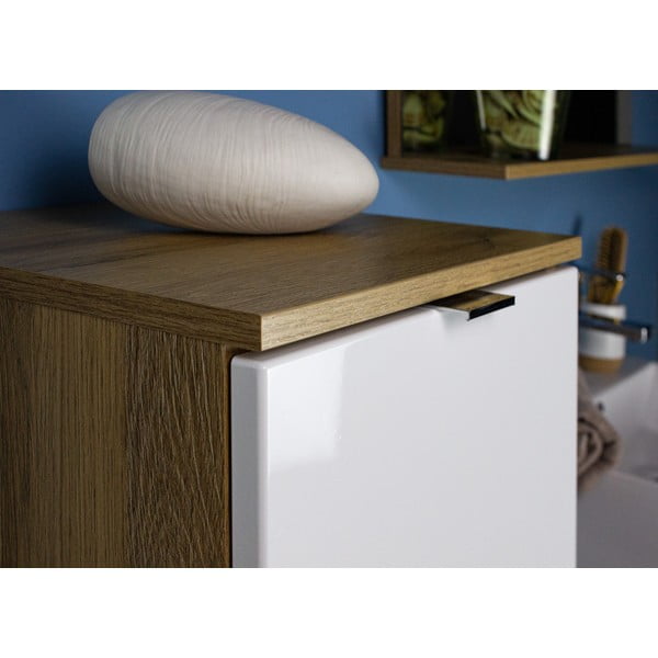 Бял висок шкаф за баня 34x120 cm Mauresa - Germania-image-3