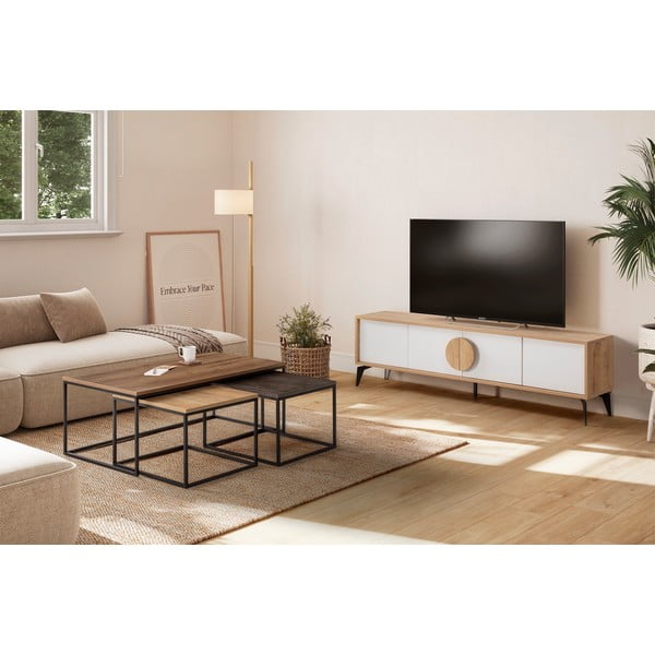 Масички за кафе в комплект от 3 броя в естествен цвят 60x110 cm Camelia - Marckeric-image-1