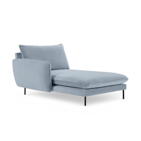 Светлосиньо кадифено кресло за отдих (ляв ъгъл) Vienna - Cosmopolitan Design-image-3