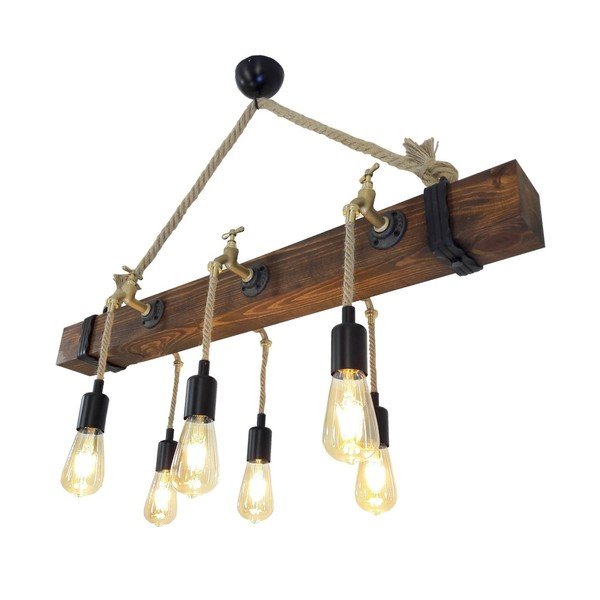 Дървено осветление за таван Kutuk, 6 крушки - Unknown-image-1