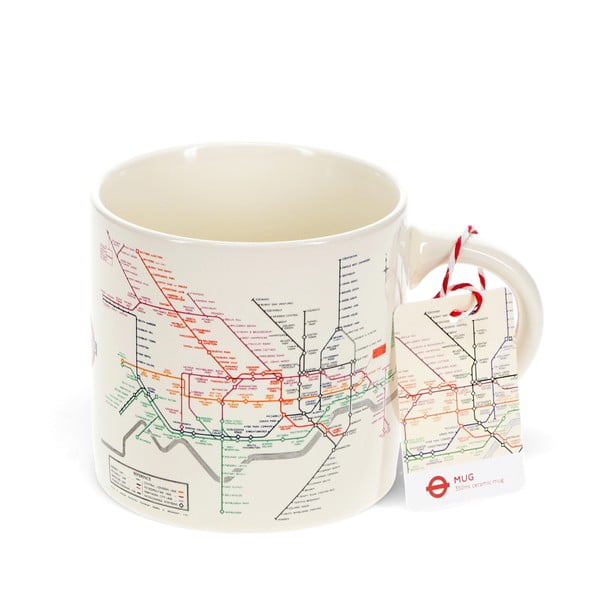 Бежова керамична чаша 350 ml Heritage Tube Map – Rex London-image-2