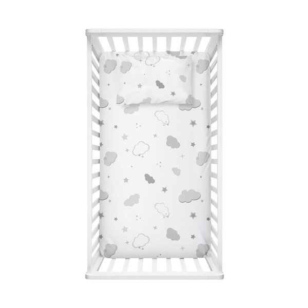 Бял еластичен детски чаршаф от памук Renforcé 70x120 cm Bulut – Mijolnir