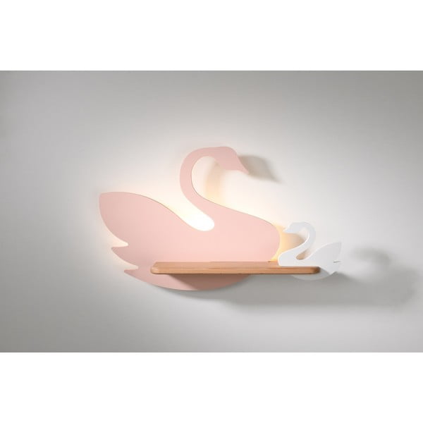 Детско осветително тяло в бяло и розово Swan - Candellux Lighting-image-3