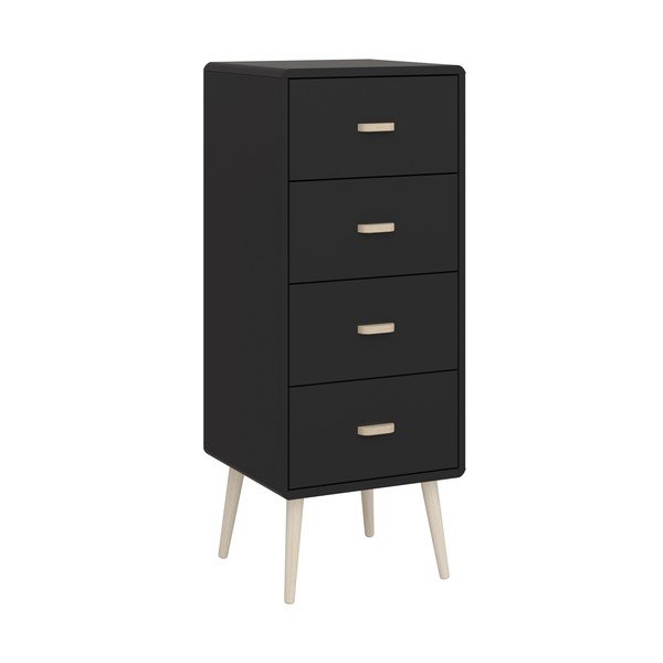 Черен висок скрин 41x105 cm Mino - Tvilum-image-1