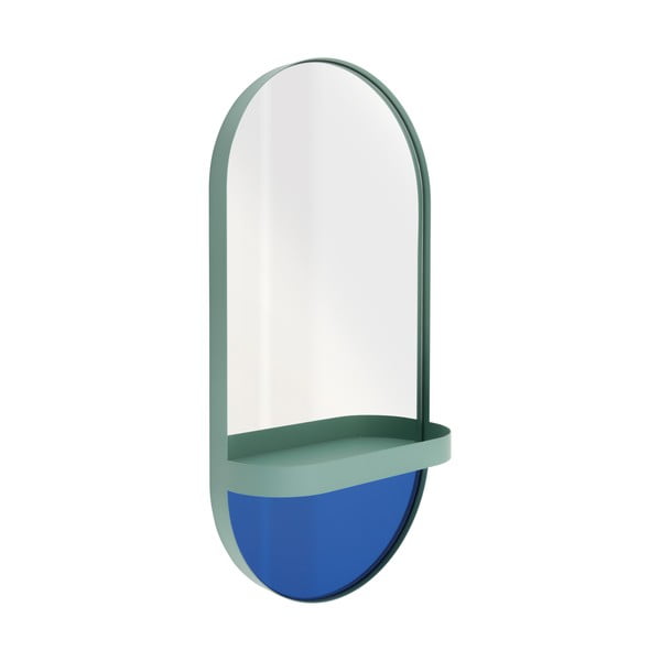 Синьо стенно огледало с рафт Taupe - Remember