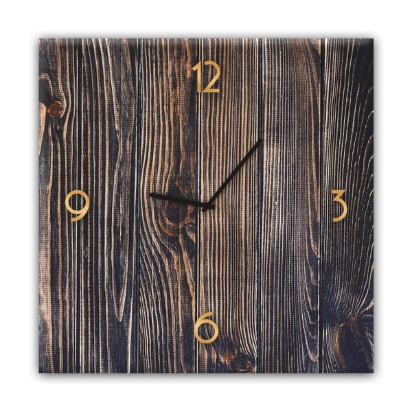 Стенни часовници Glassclock Gold Wood, 30 x 30 cm - Styler