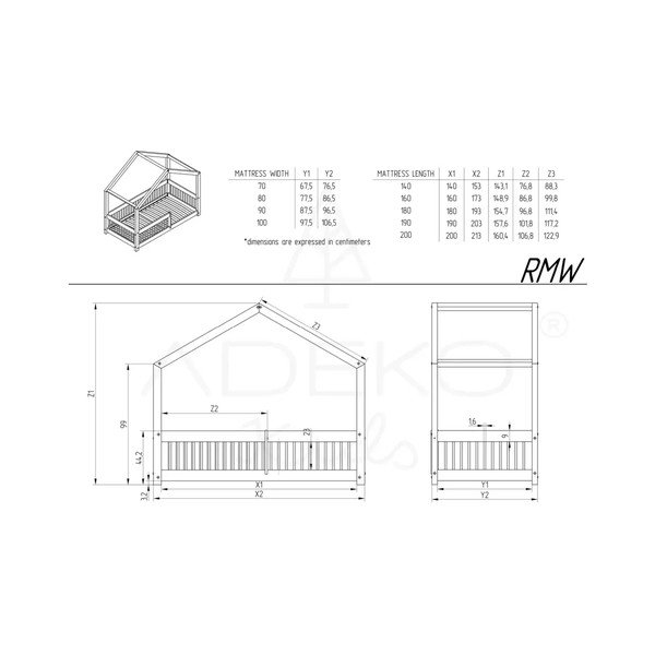 Разтегателно детско легло тип къща от масивен бор с място за съхранение в естествен цвят 140x200 cm Mila RMW – Adeko-image-4