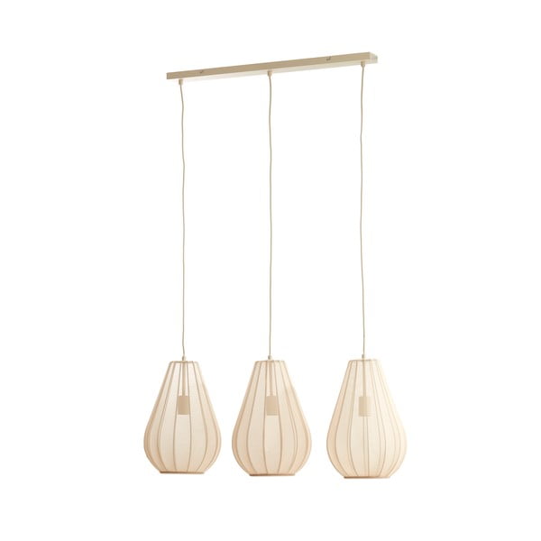 Бежово висящо осветително тяло с текстилен абажур Itela – Light & Living-image-2