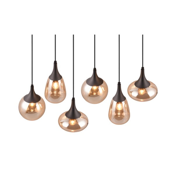 Черно-оранжева висяща лампа със стъклен абажур Lumina - Trio-image-1