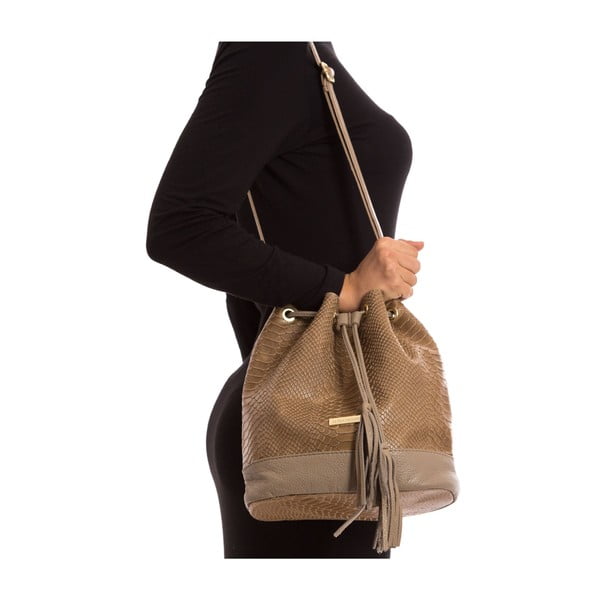 Šedohnědá kožená kabelka Isabella Rhea Paolina-image-2