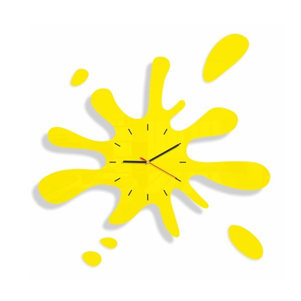 Hodiny z plexiskla Splash Yellow
