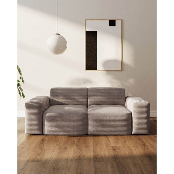 Бежов велурен диван 205 cm Fluvio - MESONICA-image-3