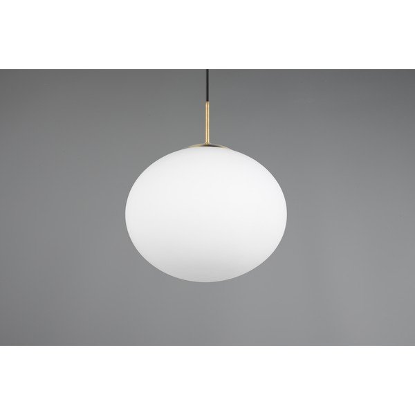 Бяло и златисто висящо осветително тяло със стъклен абажур ø 30 cm Fomento – Trio-image-3