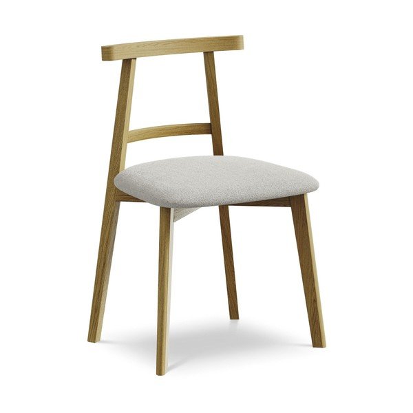 Светлосив трапезен стол от масивна дървесина Ohelo – Makamii