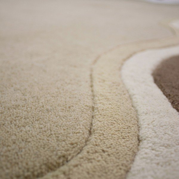 Ръчно изработен вълнен килим в естествен цвят 120x170 cm Leo Scallop – Flair Rugs-image-3