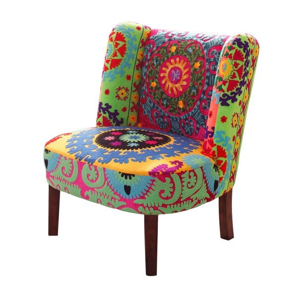 Vzorované křeslo s nohami z mangového dřeva Støraa Johnson