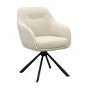 Кремав тапициран трапезен стол с подлакътници Avola – Unique Furniture