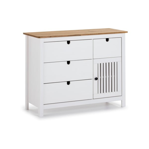 Бял дървен скрин с чекмеджета Bruna - Marckeric-image-2