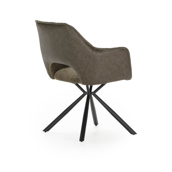 Зелени тапицирани трапезни столове в комплект с подлакътници 2 бр. Mariel – Marckeric-image-3