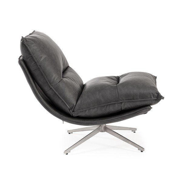 Тъмносиво кресло с място за съхранение от изкуствена кожа Alanez – Bizzotto-image-3